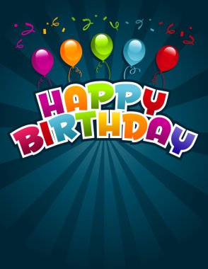 Happy Birthday Greeting Card. clipart