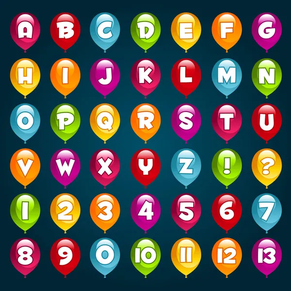 Partij alfabet en cijfers — Stockvector