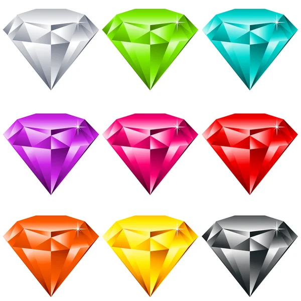 Färgglada glänsande juveler — Stock vektor
