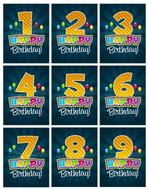 Happy Birthday Numbers clipart