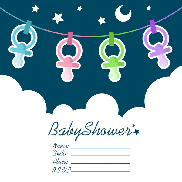 Invitación de ducha bebé — Vector de stock