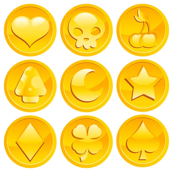 Spiel Goldmünzen — Stockvektor
