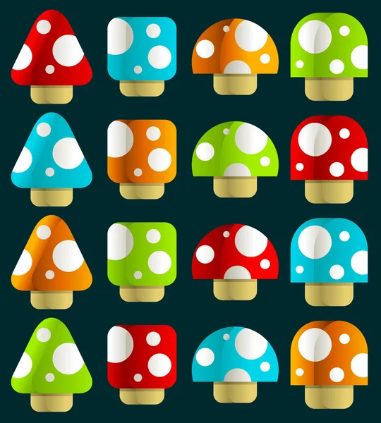 Mini Funghi Magici — Vettoriale Stock