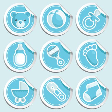 Blue Baby Shower Stickers clipart