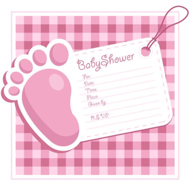 Pink Baby Shower Invitation clipart