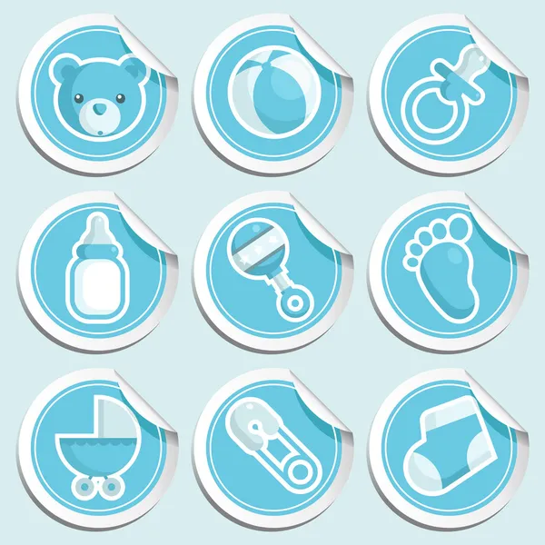 Stickers Douche bébé bleu — Image vectorielle
