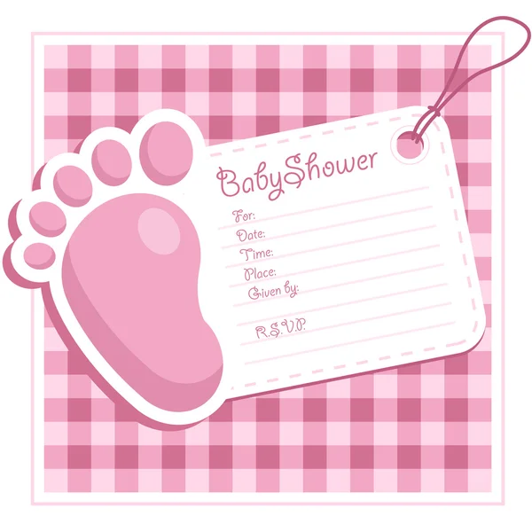 Pink Baby Shower Invitation — Stock Vector