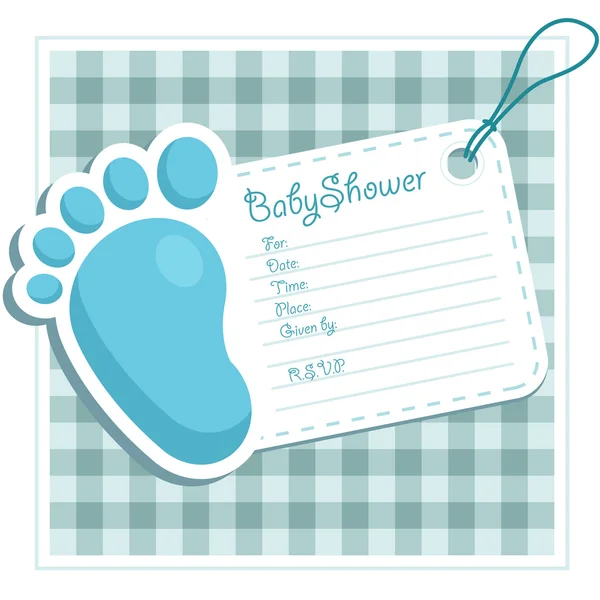 Μπλε μωρό ντους πρόσκληση — Διανυσματικό Αρχείο