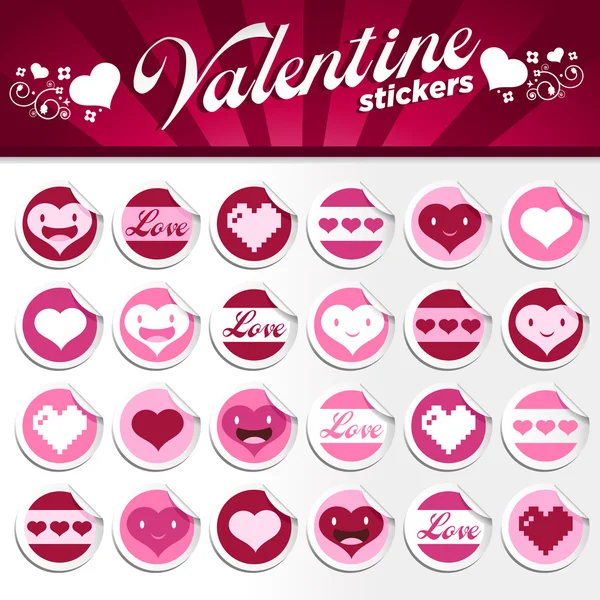 Valentinestickers — Stockvector