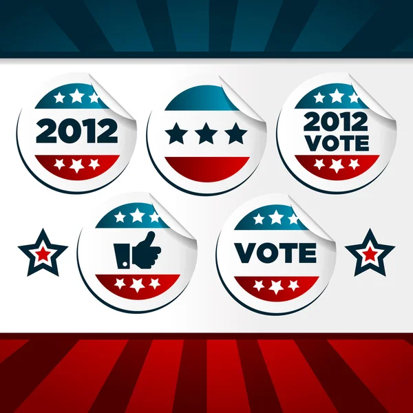Patriotic Voting Stickers — Stock Vector