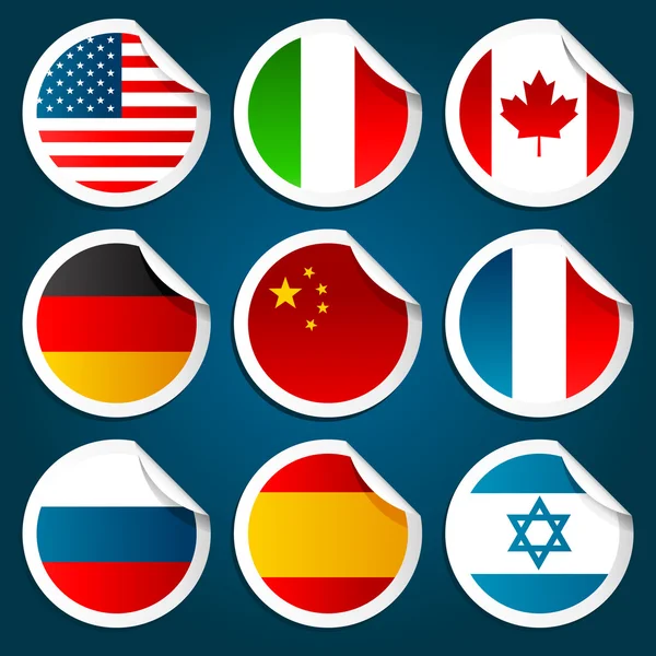 stock vector World Flag Stickers