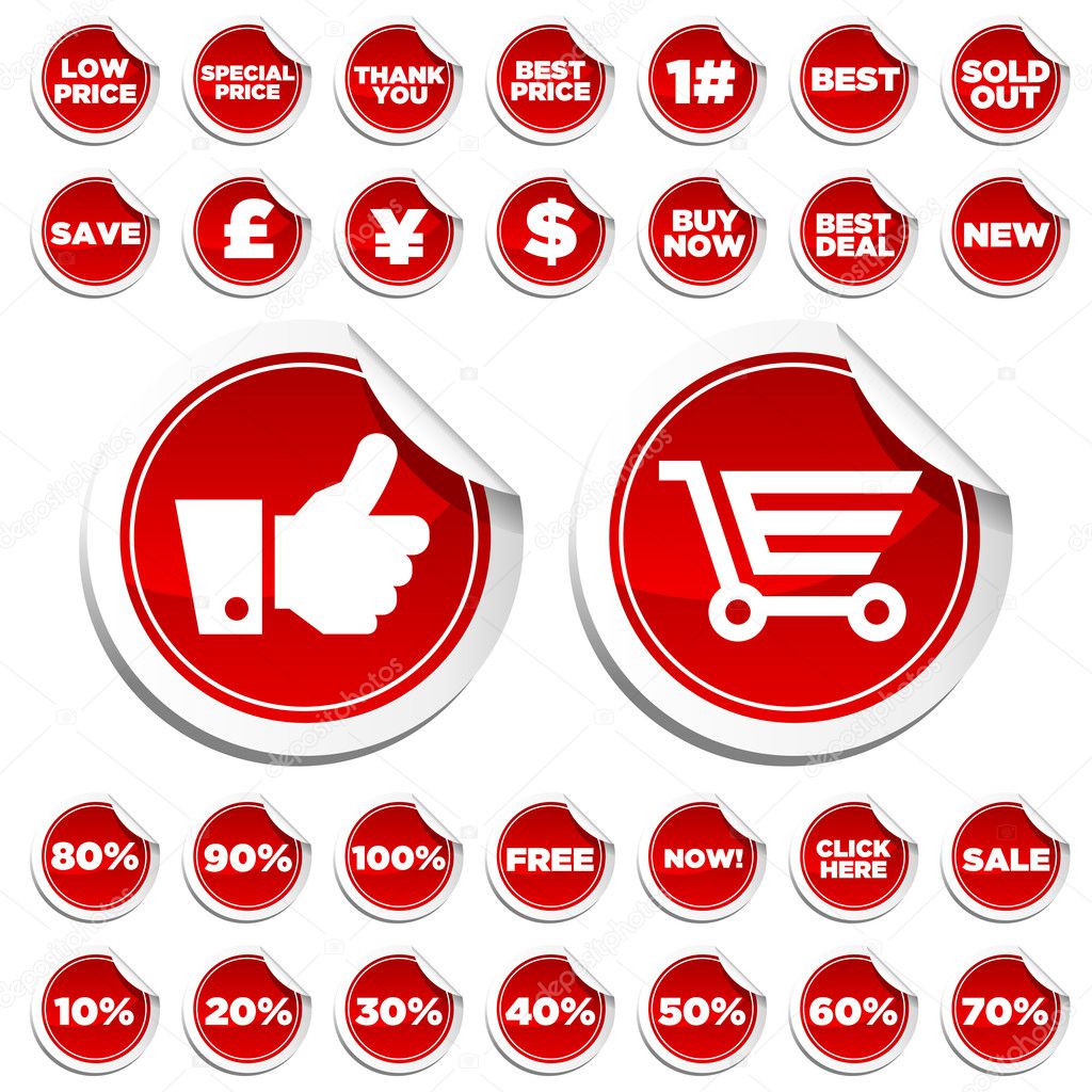 Sale and Shopping Stickers — Stock Vector © Mictoon #8513036