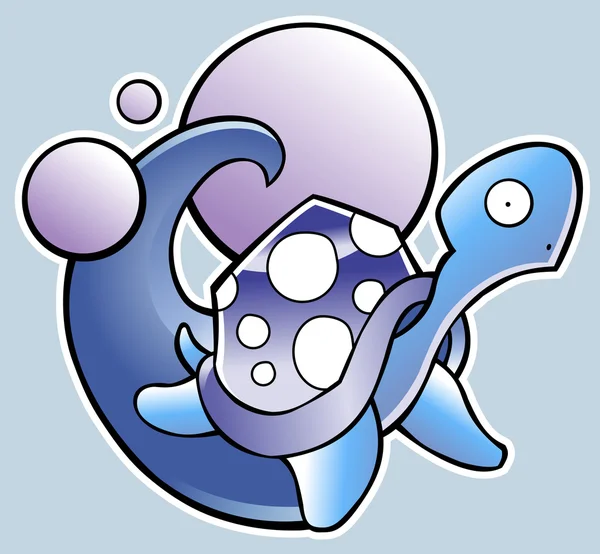 Diseño de tortuga azul — Vector de stock