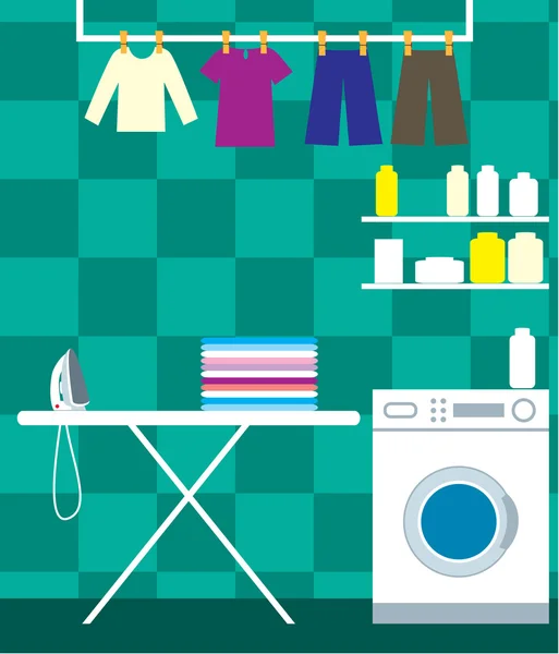 Çamaşır odası — Stok Vektör