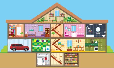 House in a cut clipart