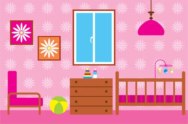 Chambre d'enfant pour le nouveau-né — Image vectorielle