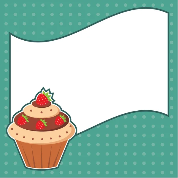 Cupcake mit Botschaftswolke. Rahmen für ein Foto, Formular — Stockvektor