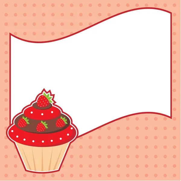 Cupcake avec nuage de messages. Cadre pour une photo, formulaire — Image vectorielle