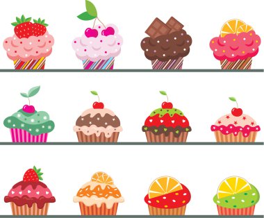 Cupcakes on a regiment clipart