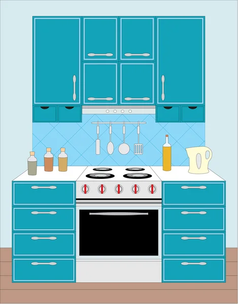 Meubles de cuisine. Intérieur — Image vectorielle