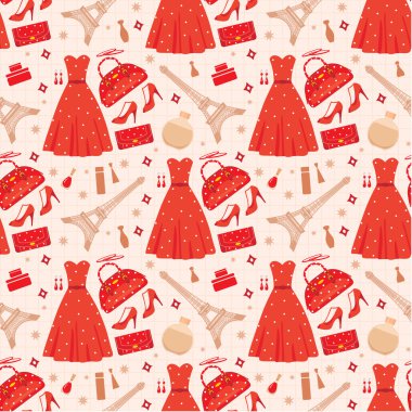 Seamless fashion pattern clipart