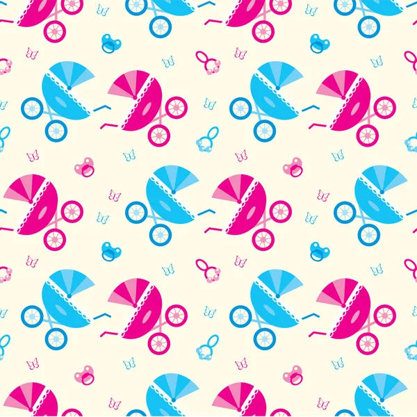 Seamless baby carriages pattern — Stock Vector
