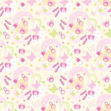 Seamless children's things pattern clipart