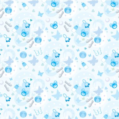 Seamless children's things pattern clipart