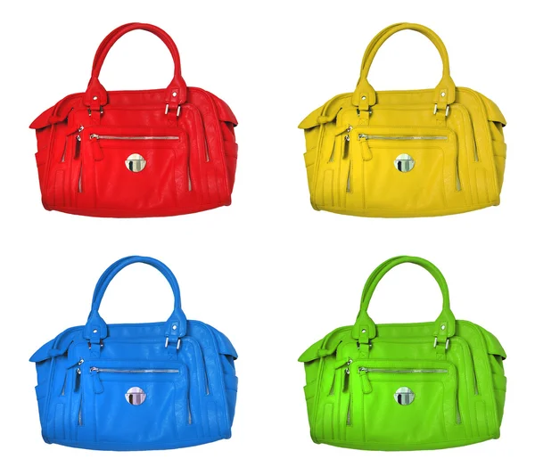 Färg kvinnliga väskor — Stockfoto