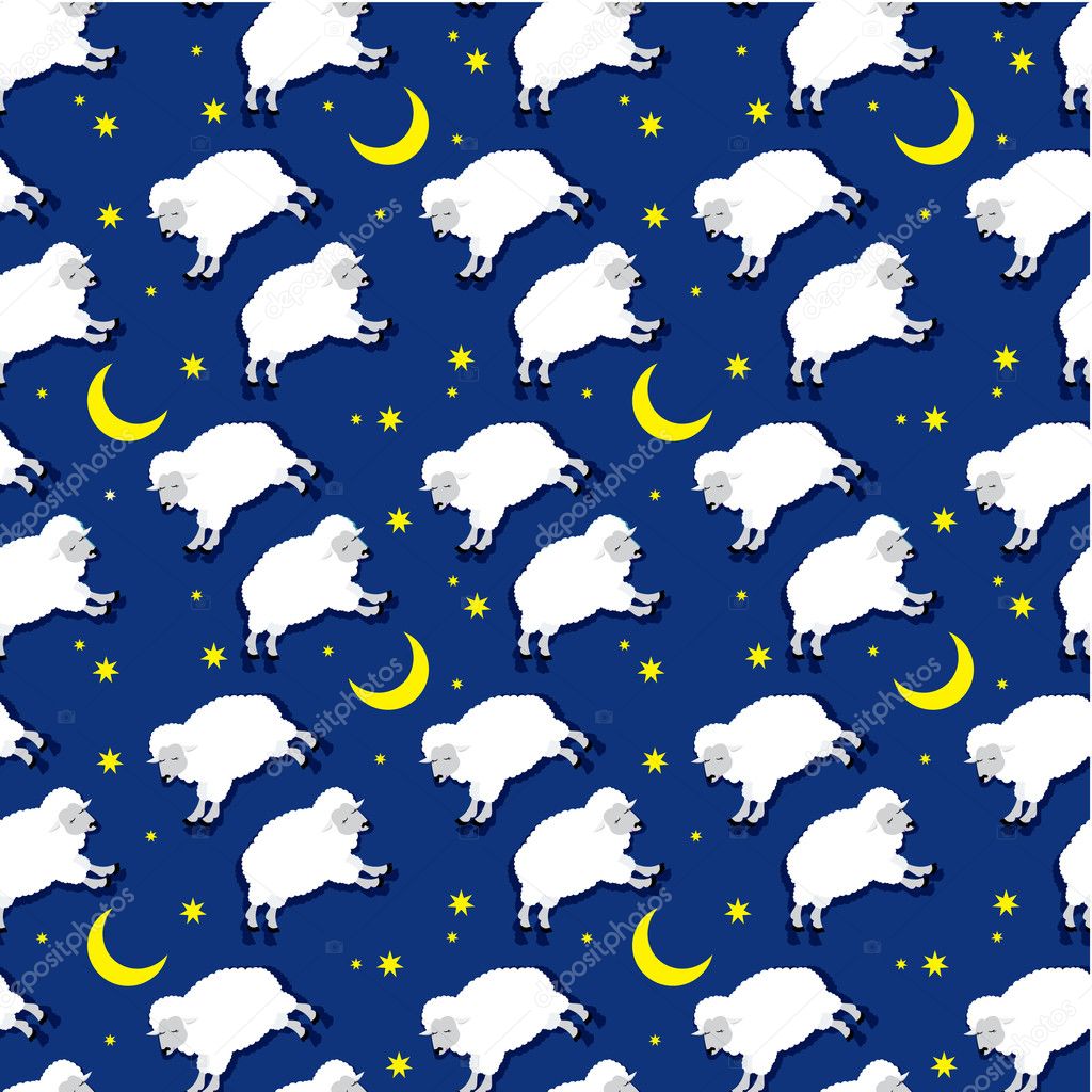 Seamless sleeping lambs pattern