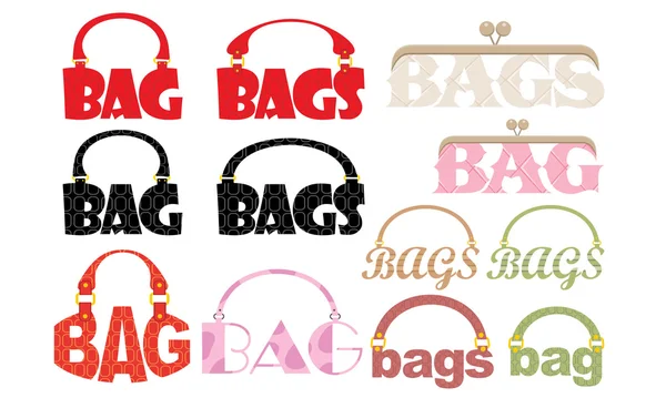 Kelime "çanta" şeklinde bir logo — Stok Vektör