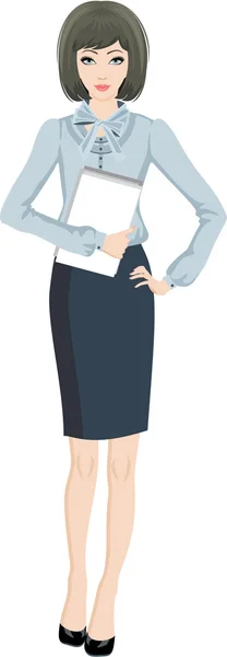 Business woman. White background — Stock Vector