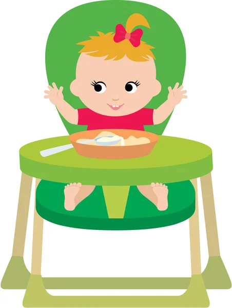 Un enfant mange . — Image vectorielle