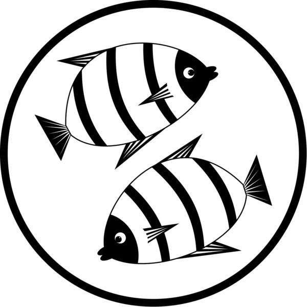 Эмблема с рыбами . — стоковый вектор