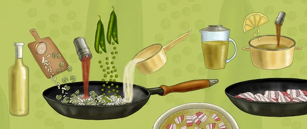Preparação de sopa de ervilha — Fotografia de Stock