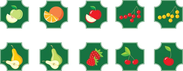 Des fruits. Ensemble d'icônes . — Image vectorielle