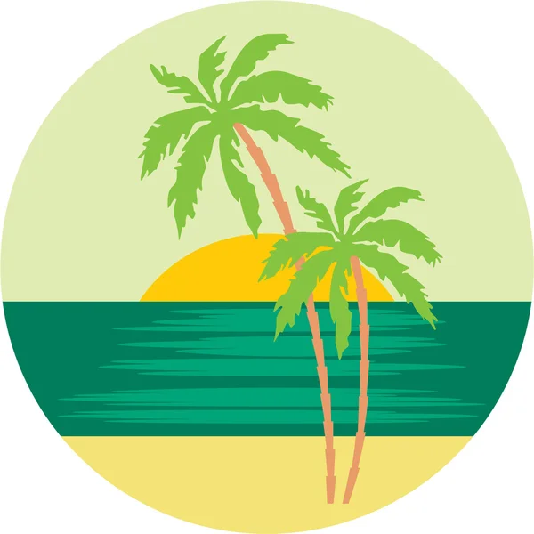 Palmiyeli tropik plaj. — Stok Vektör