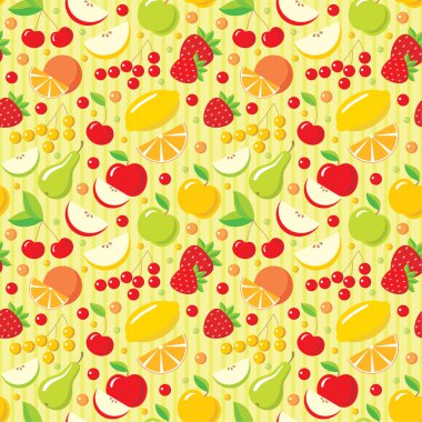 Seamless fruits pattern clipart