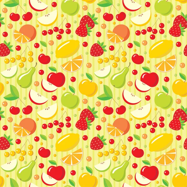 Seamless fruits pattern — Stock Vector