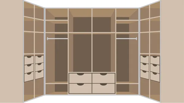 衣柜的房间。家具 — 图库矢量图片