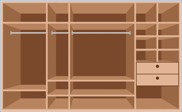 Cuarto de guardarropa. Muebles — Vector de stock