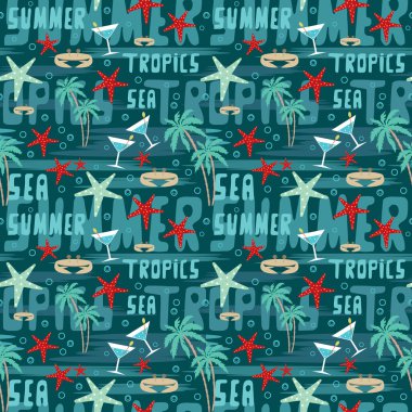 Seamless tropical pattern clipart