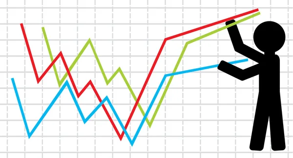 A gazdasági mutatók szimbolikus képe. — Stock Vector