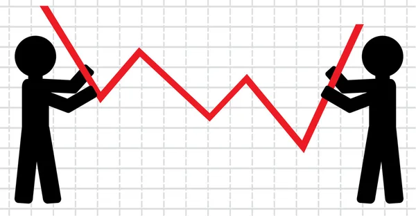 Immagine simbolica di sollevamento di indicatori economici . — Vettoriale Stock