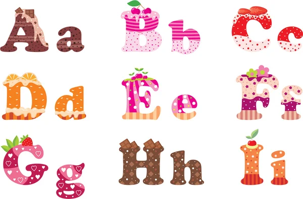 Douces lettres de l'alphabet — Image vectorielle