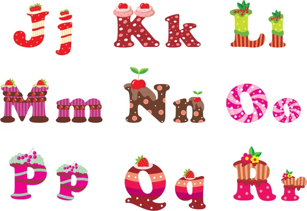 字母表的甜美字母 — 图库矢量图片