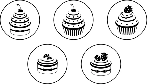 stock vector Cupcakes set