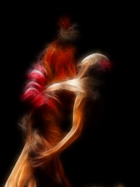 Abstract artistic picture of modern dancers clipart