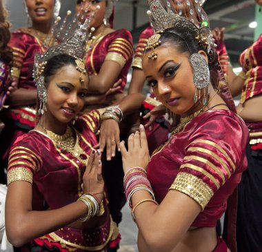 Sri Lankan traditional dancers clipart