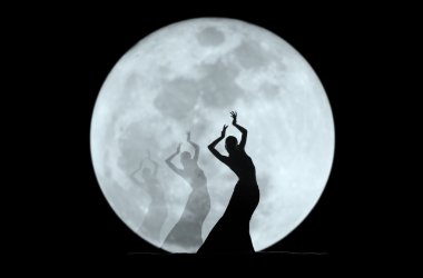 Graceful dancer silhouette clipart